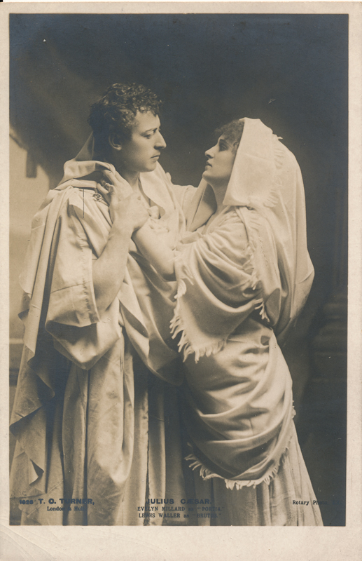 Evelyn Millard as Portia, Lewis Waller as Brutus in "Julius Caesar"