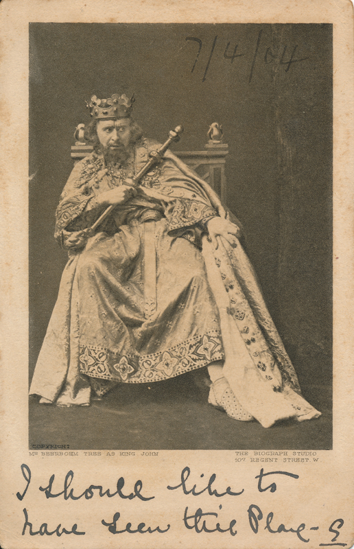 Herbert Beerbohm Tree as King John in "King John"